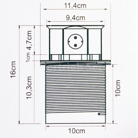 4-krotne gniazdo stołowe chowane