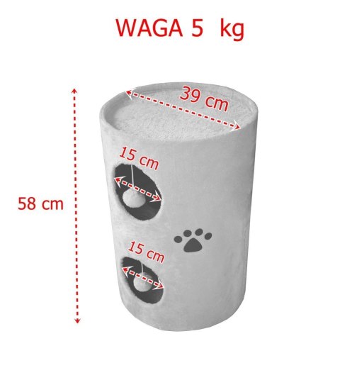 Drapak/Tuba/ Wieża/ Legowisko dla Kota 58cm Beżowy