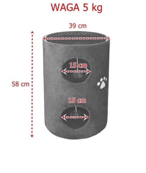 Drapak/Tuba/ Wieża/ Legowisko dla Kota 58cm Brązowy