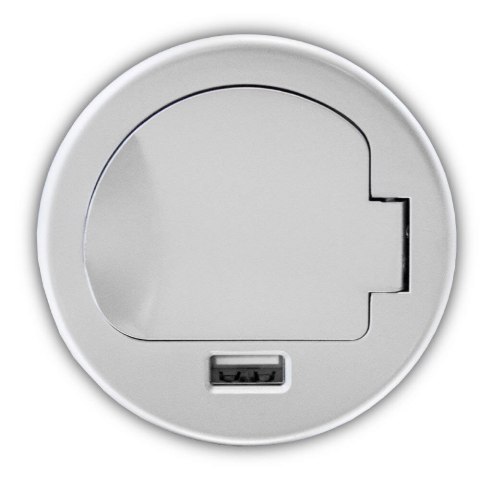 GNIAZDO CHOWANE WPUSZCZANE W BLAT OKRĄGŁE Z USB