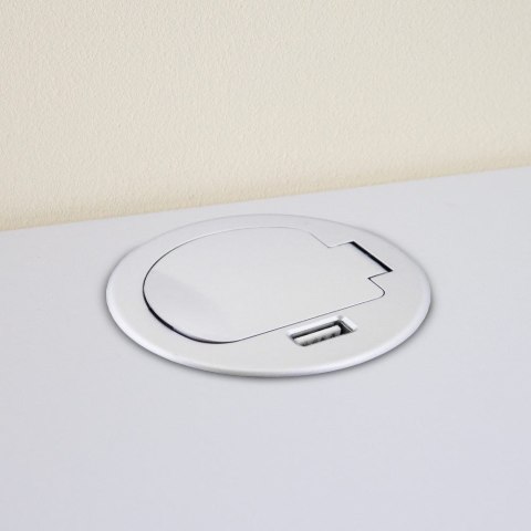 GNIAZDO CHOWANE WPUSZCZANE W BLAT OKRĄGŁE Z USB