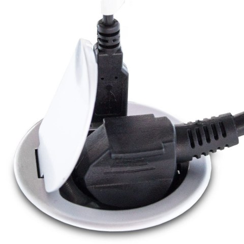 GNIAZDO CHOWANE WPUSZCZANE W BLAT OKRĄGŁE Z USB