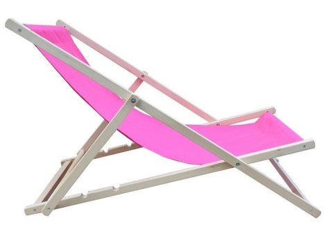 LEŻAK PLAŻOWY OGRODOWY DREWNIANY SKŁADANY REGULOWANY CZERWONY