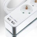 Listwa zasilająca przedłużacz 5 gniazd +2xUSB 1,4m