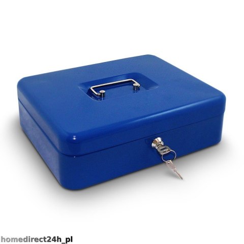 METALOWA KASETKA 30cm NA PIENIĄDZE SEJF NIEBIESKI