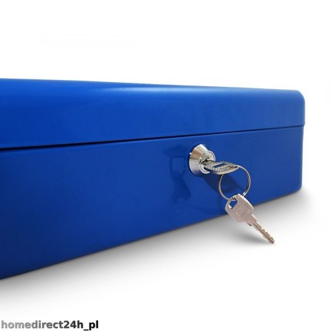 METALOWA KASETKA 30cm NA PIENIĄDZE SEJF NIEBIESKI