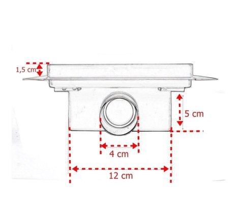 Odpływ kwadratowy Czarny Ściek wodny 20x20cm