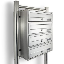 skrzynka lokatorska 4 komorowa stal nierdzewna stojak euro zamek