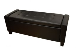 Sofa mała czarna eko skóra pufa black pu