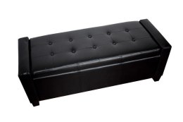 Sofa mała czarna eko skóra pufa black pu