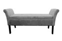 Sofa pufa grey chenille z oparciami duża