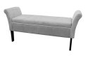 Sofa pufa silver chenille z oparciami duża