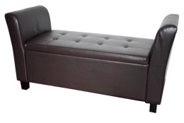 Sofa średnia brązowa eko skóra pufa brown pu