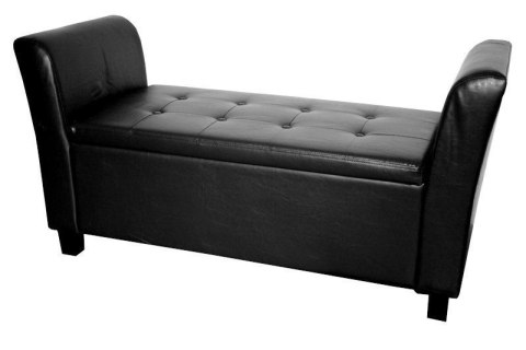 Sofa średnia czarna black pu skóra z oparciami