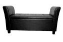 Sofa średnia czarna black pu skóra z oparciami
