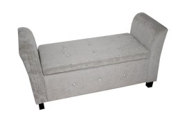 Sofa średnia srebrna silver chenille z guzikami