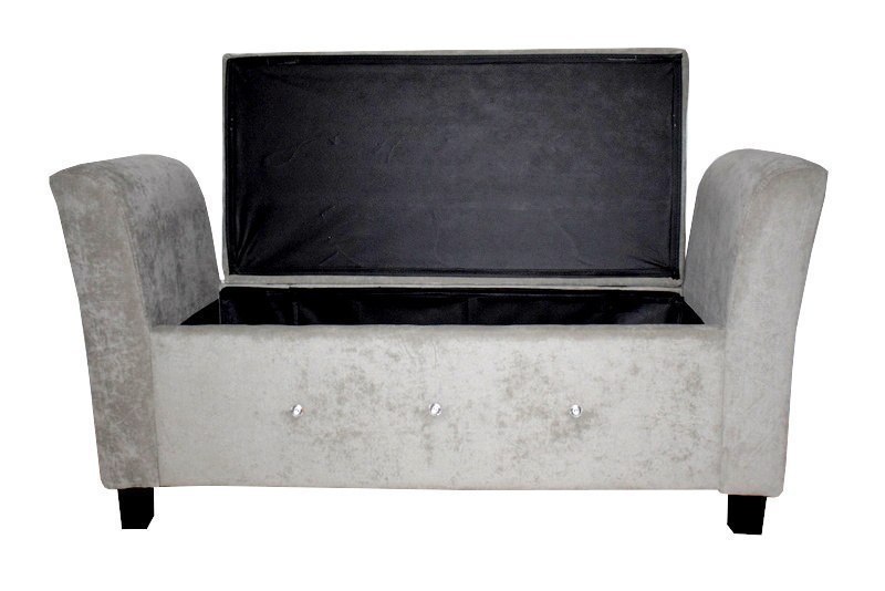 Sofa średnia srebrna silver chenille z guzikami