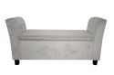 Sofa średnia srebrna silver chenille z guzikami