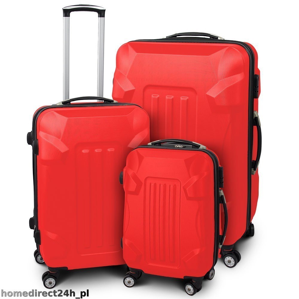 Zestaw walizek podróżnych ABS ARMOR Czerwony