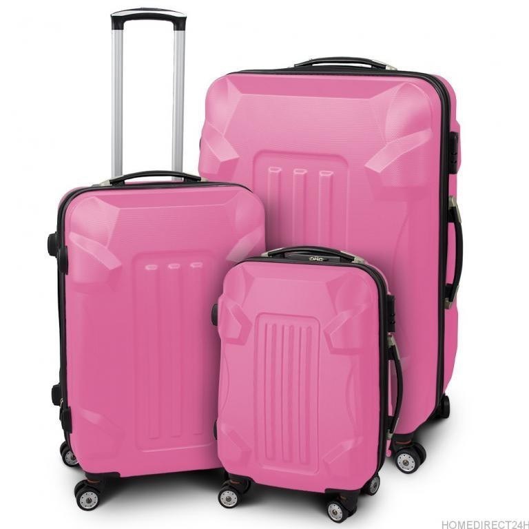 Zestaw walizek podróżnych ABS ARMOR Jasny różowy