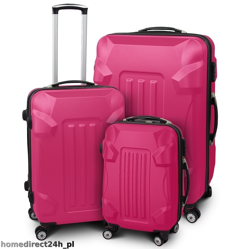 Zestaw walizek podróżnych ABS ARMOR Różowy