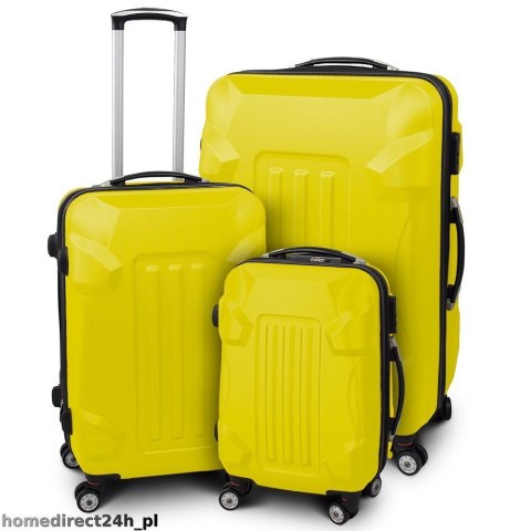 Zestaw walizek podróżnych ABS ARMOR Żółty