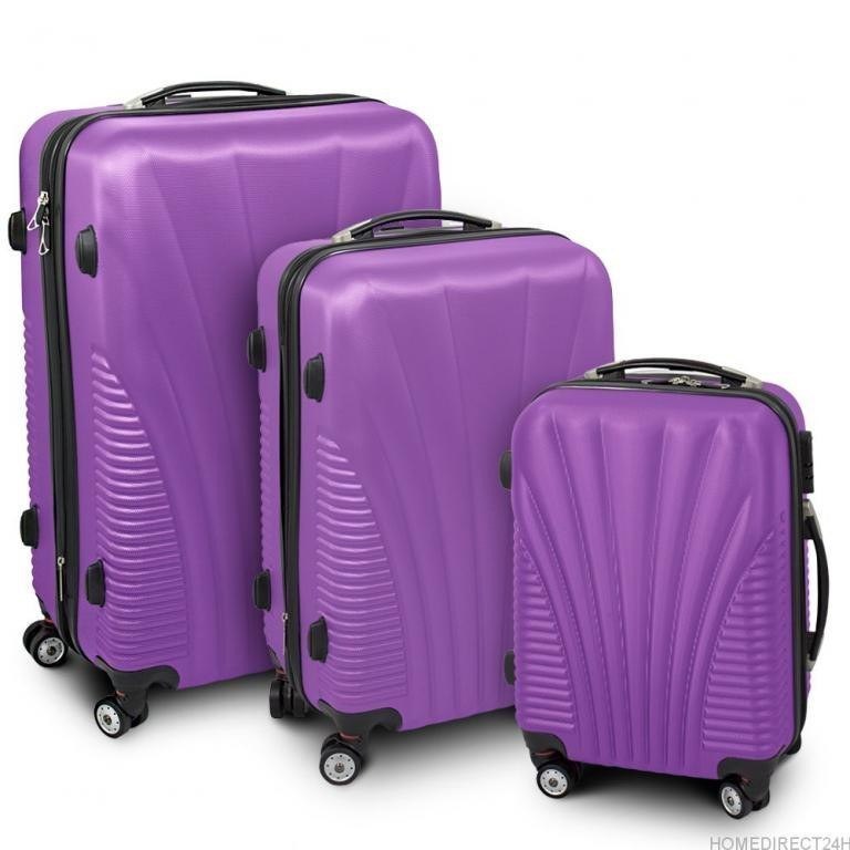 Zestaw walizek podróżnych ABS FUNNEL Fioletowy