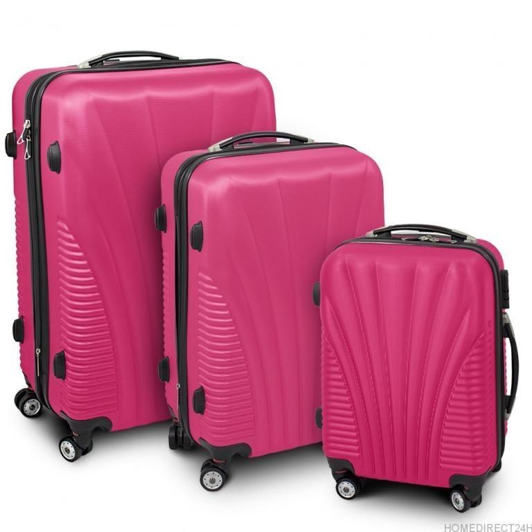 Zestaw walizek podróżnych ABS FUNNEL Różowy