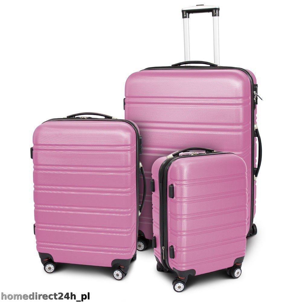Zestaw walizek podróżnych ABS LINE Jasny różowy