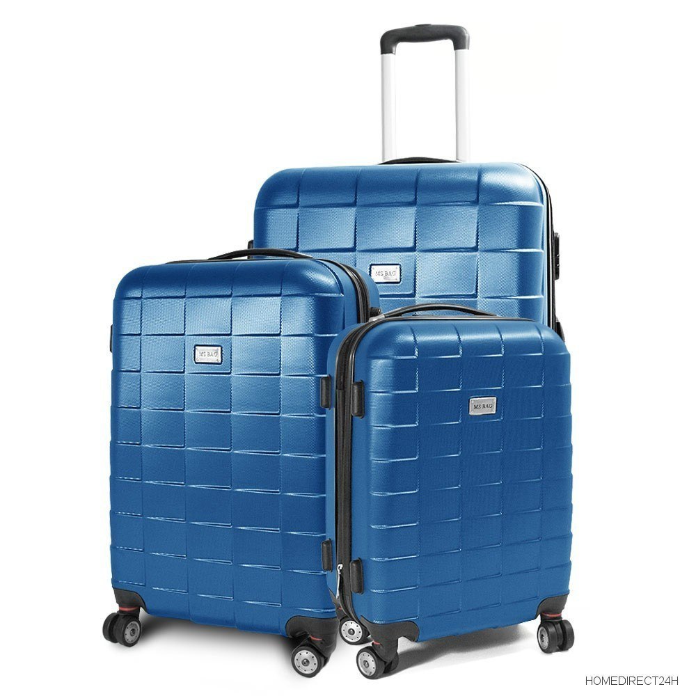 Zestaw walizek podróżnych ABS SQUARD Błękitny