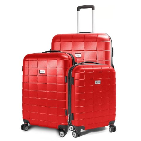 Zestaw walizek podróżnych ABS SQUARD Czerwony