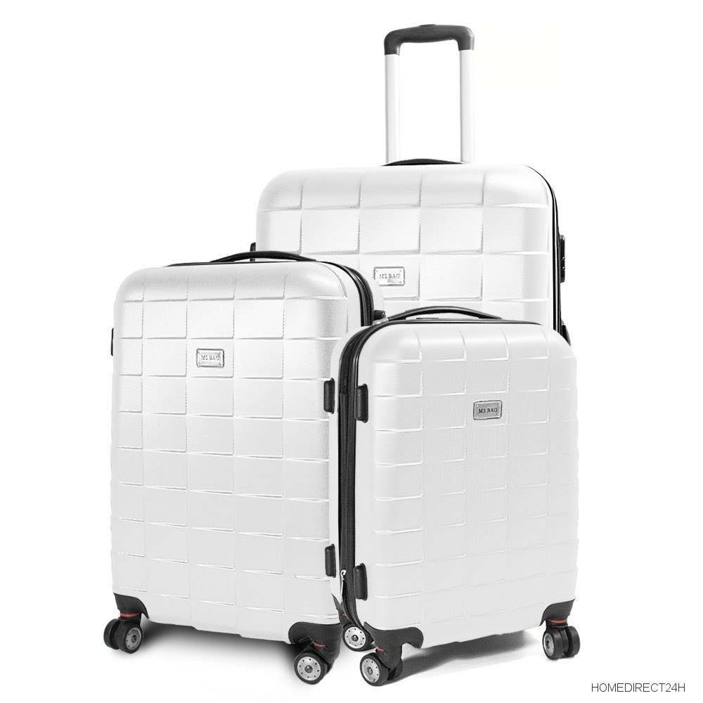 Zestaw walizek podróżnych ABS SQUARD M L XL Biały