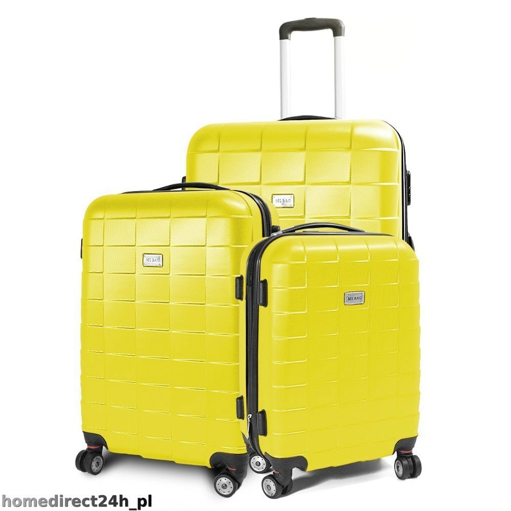 Zestaw walizek podróżnych ABS SQUARD Żółty