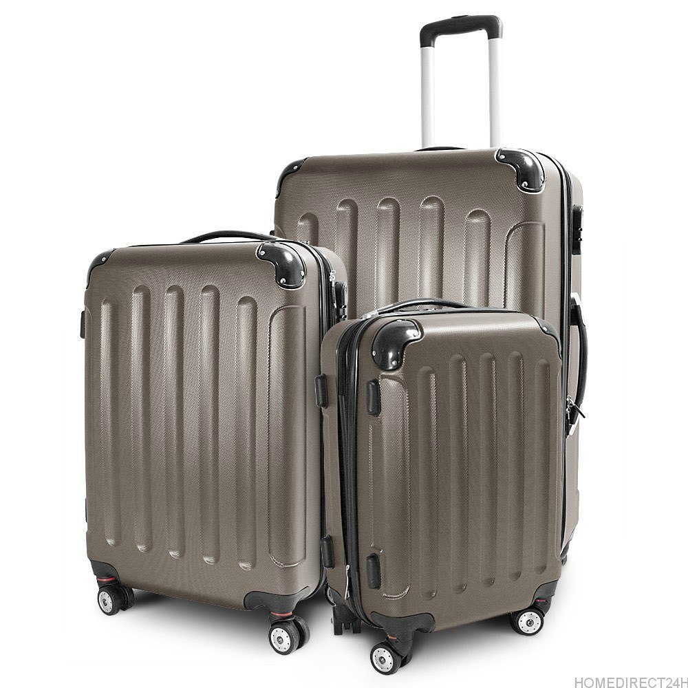 Zestaw walizek podróżnych ABS STRIPES Brązowy