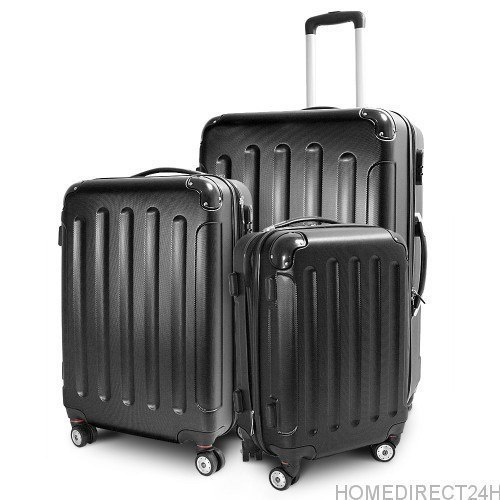 Zestaw walizek podróżnych ABS STRIPES Czarny