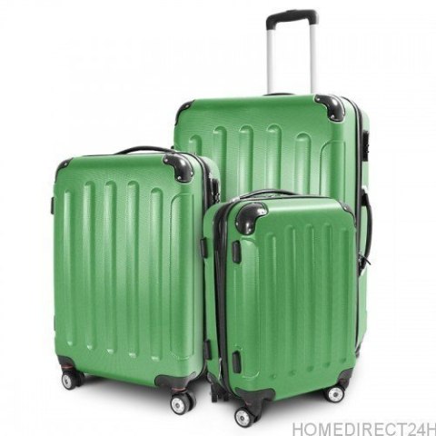 Zestaw walizek podróżnych ABS STRIPES Zielony