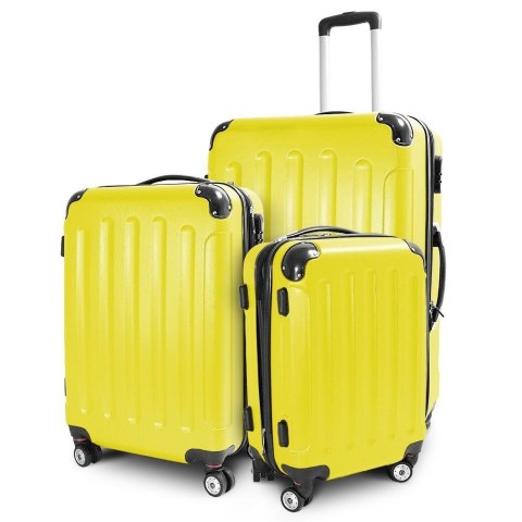 Zestaw walizek podróżnych ABS STRIPES Żółty