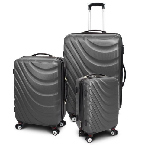 Zestaw walizek podróżnych ABS WAVE Ciemnoszary