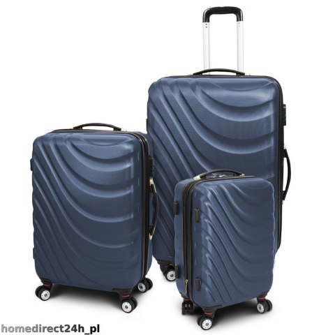 Zestaw walizek podróżnych ABS WAVE Ciemny niebieski
