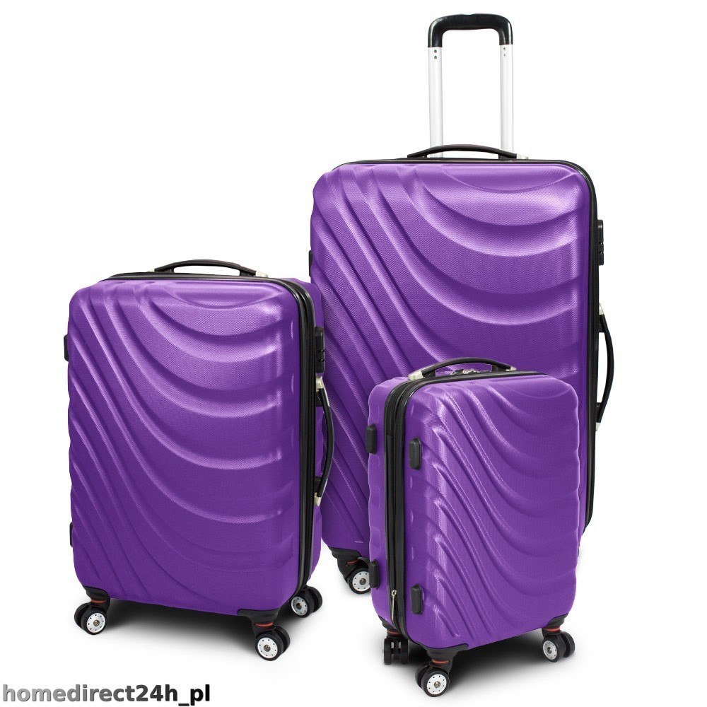 Zestaw walizek podróżnych ABS WAVE Fioletowy