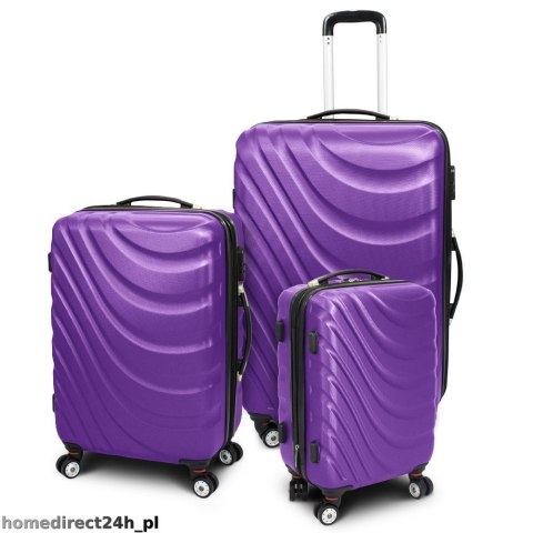 Zestaw walizek podróżnych ABS WAVE Fioletowy