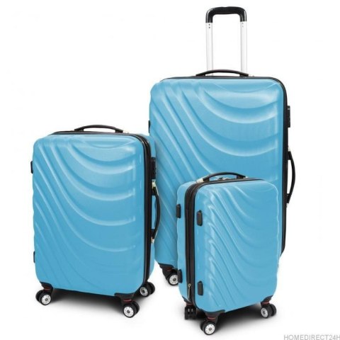 Zestaw walizek podróżnych ABS WAVE Jasny niebieski