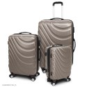 Zestaw walizek podróżnych ABS WAVE M,L,XL Beżowy