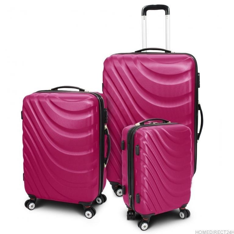 Zestaw walizek podróżnych ABS WAVE Różowy