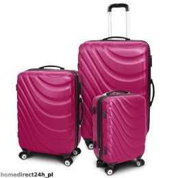 Zestaw walizek podróżnych ABS WAVE Różowy