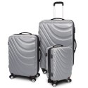 Zestaw walizek podróżnych ABS WAVE Srebrny
