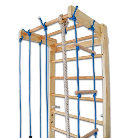 drabinka gimnastyczna dla dzieci 220x80 huśtawka lina kółka montaż ścienny