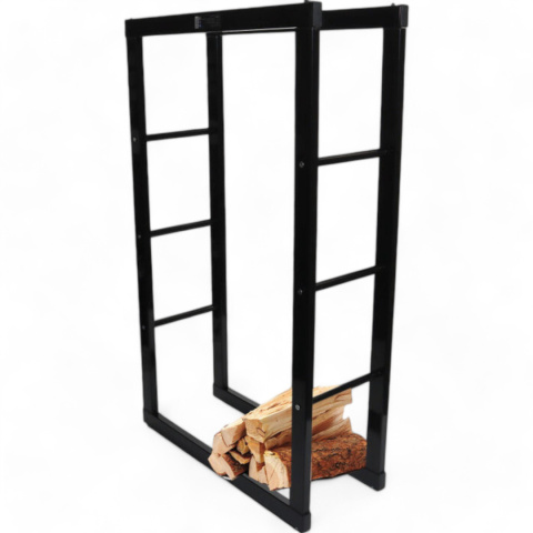 STOJAK NA DREWNO KOMINKOWE 60×25×100CM BITUXX METALOWY LOFT CZARNY