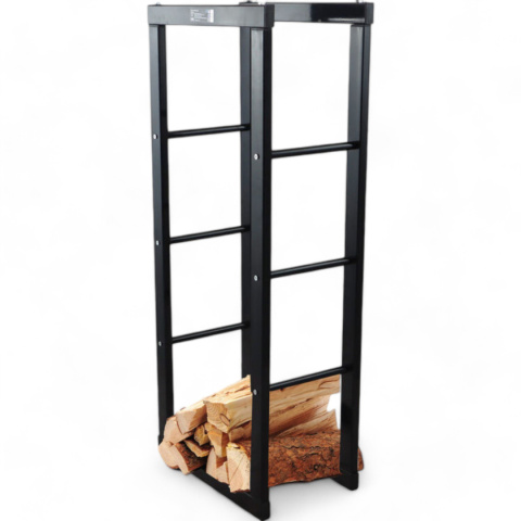 stojak na drewno kominkowe stalowy czarny 100 cm NOWOCZESNY