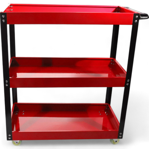 Wózek Warsztatowy Bituxx 3 Półki Mobilny 100 kg Udźwigu Czerwony